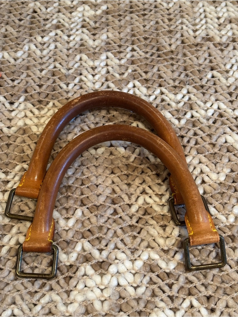 Louis Vuitton Brown Leather Bag Handles